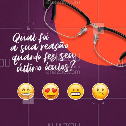 posts, legendas e frases de óticas  para whatsapp, instagram e facebook:  Fala a verdade, hein?! ???️
#óticas #óculos #AhazouÓticas #enquete #óculosdegrau