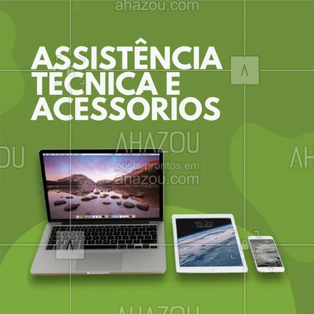 posts, legendas e frases de computadores, celulares & tablets para whatsapp, instagram e facebook: ➡️ Aqui você encontra todo tipo de acessório para seu computador, celular, ou tablet. ✔️Além disso, temos uma equipe especializada para realizar reparos e manutenção nos seus equipamentos. Precisou? Entre em contato. #celular #tablet #computador #AhazouTec #colorahz #assistenciatecnica #acessorios  