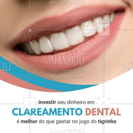 posts, legendas e frases de odontologia para whatsapp, instagram e facebook: Seu sorriso merece muito mais que uma aposta.

Invista no seu cartão de visitas.  Entre em contato e agende já o seu clareamento dental 😁.

#AhazouSaude #bemestar #odonto #odontologia #saude #clareamentodental 
