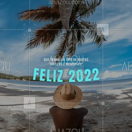 posts, legendas e frases de agências & agentes de viagem para whatsapp, instagram e facebook: Um ano feliz é um ano em que se conhece novos lugares e pessoas 💫 #AhazouTravel #viagens #memorias #feliz2022 #anonovo #viagem #motivacional
