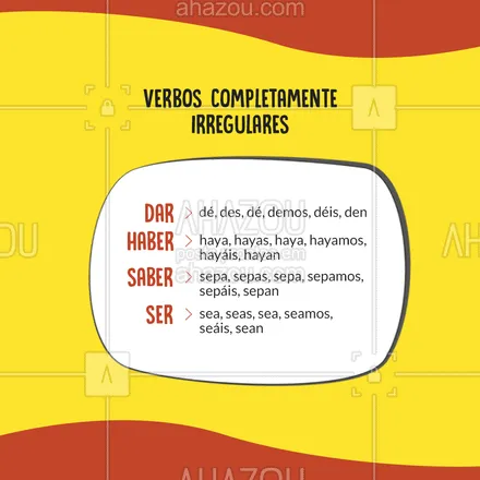 posts, legendas e frases de línguas estrangeiras para whatsapp, instagram e facebook: Esses verbos merecem uma atenção especial, hein?!😉 #AhazouEdu #dicas #tempoverbal #espanhol #spanish #dicadeverbo #aulasdeespanhol