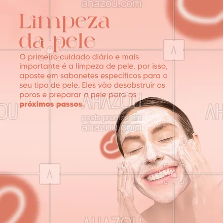 posts, legendas e frases de estética facial para whatsapp, instagram e facebook: Cuidar da sua pele diariamente é essencial para mantê-la bonita e saudável, por isso, estabeleça uma rotina diária de cuidados e se mantenha firme nela, a sua pele agradece! 😉
#AhazouBeauty #beleza  #bemestar  #esteticafacial  #limpezadepele  #peeling  #saúde  #skincare 