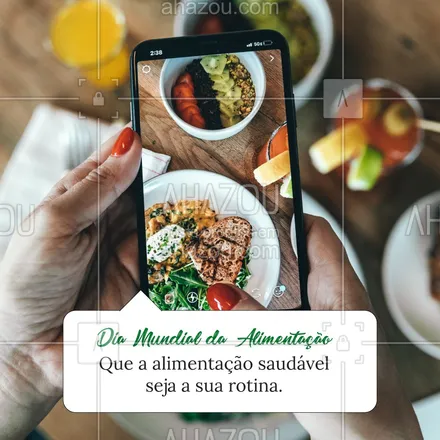 posts, legendas e frases de posts para todos para whatsapp, instagram e facebook: Uma boa alimentação te traz diversos benefícios para o corpo e a mente. 💚

16 de outubro - Dia mundial da Alimentação
#ahazou #frasesmotivacionais  #quote  #motivacionais #frase #diamundialdaalimentação #alimentos #alimentação 