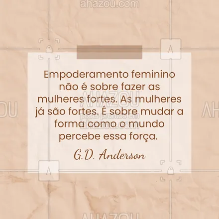 posts, legendas e frases de posts para todos para whatsapp, instagram e facebook: A força feminina já existe, o desafio é mudar a forma como ela é vista e valorizada. Juntas, podemos transformar essa percepção. 💪🌎
#ahazou #frasesmotivacionais #motivacional #empoderamentofeminino 