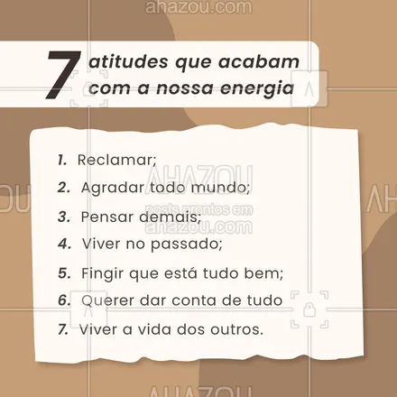 posts, legendas e frases de posts para todos, influenciador de estilo de vida para whatsapp, instagram e facebook:  A sua energia é muito preciosa para desperdiçar com coisas que acabam te fazendo mal, por isso, torne um hábito evitar os itens dessa lista, combinado? ???
#dicas #vivermelhor #energia #frasesmotivacionais #motivacional #ahazou #AhazouInfluencer 