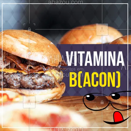 posts, legendas e frases de hamburguer para whatsapp, instagram e facebook: Bora repor as vitaminas com este lanche monstruso? ? Vem pra cá! #hamburguer #ahazoutaste #hamburgueria #bacon