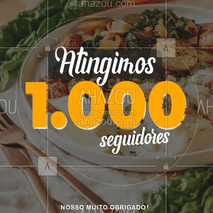 posts, legendas e frases de assuntos variados de gastronomia para whatsapp, instagram e facebook: Atingimos nossos primeiros 1000 seguidores, queremos agradecemos a todos ? #1000 #Ahazou #Gastronomia 