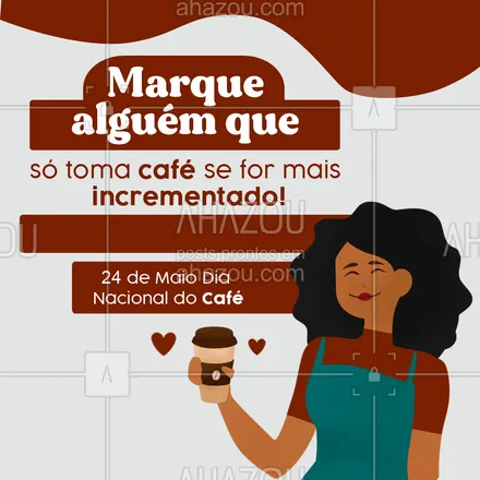 posts, legendas e frases de cafés para whatsapp, instagram e facebook: Sabe aquela pessoa que adora um café diferenciado? Marca ela aqui! 🥰👇🏻☕
#diadocafé #ahazoutaste #café  #cafeteria  #coffeelife  #coffee 