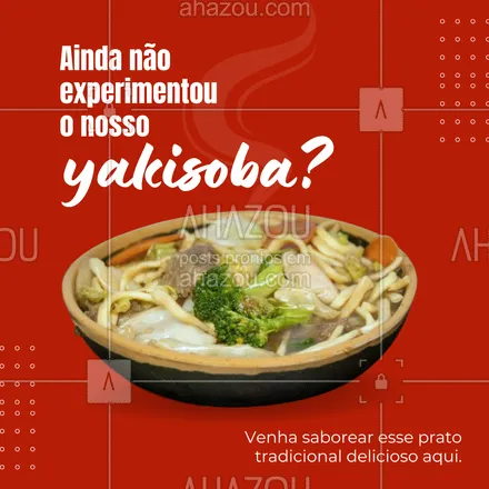 posts, legendas e frases de cozinha japonesa para whatsapp, instagram e facebook: Como dizem os bons: o melhor da região. Você merece uma experiência para lá de especial, você merece nosso yakisoba! Vem para cá. #ahazoutaste #comidajaponesa  #japanesefood  #japa  #sushidelivery  #sushilovers  #sushitime #yakisoba #sabor #tradicional #prato