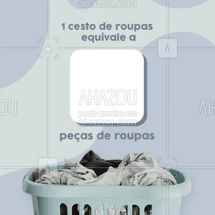 posts, legendas e frases de lavanderia para whatsapp, instagram e facebook: Como contabilizamos a quantidade de roupas por cestos, fizemos este post para facilitar a sua vida na hora de separar as roupas e mandar pra gente. Salve este post para quando precisar e marque alguém que está precisando de ajuda de uma lavanderia amiga! 

#AhazouLavanderia #Comunicado #CestodeRoupas #RoupasLimpas #Praticidade #Conforto 
