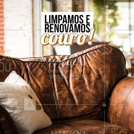 posts, legendas e frases de estética automotiva & lavajato, limpeza de sofás & tapetes para whatsapp, instagram e facebook: Quer dar uma boa limpeza e renovar suas coisas de couro? Então está no lugar certo, temos experiência e conhecimento de como fazer um bom tratamento. #limpeza #renovação #AhazouAuto #AhazouServiços #couro