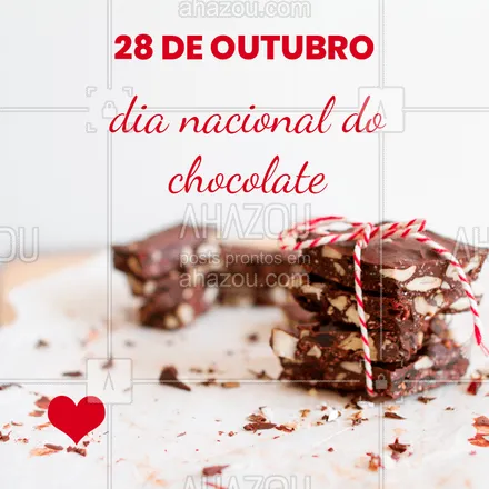 posts, legendas e frases de assuntos variados de gastronomia para whatsapp, instagram e facebook: Quem ama chocolate levanta a mão! <3 #chocolate #diadochocolate #ahazou #ahazoutaste #euamo #gastronomia #ahazoutaste 