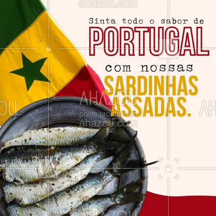 posts, legendas e frases de assuntos variados de gastronomia para whatsapp, instagram e facebook: É impossível pensar em comida portuguesa sem lembrar das típicas sardinhas assadas. E aqui tem as melhores sardinha que você já provou. Peça a sua e sinta todo o gostinho de Portugal no seu prato. #culinaria #foodie #foodlover #gastronomia #gastronomy #instafood #ahazoutaste #comidaportuguesa #Portugal #pratostipicos #pratostipicosportugueses