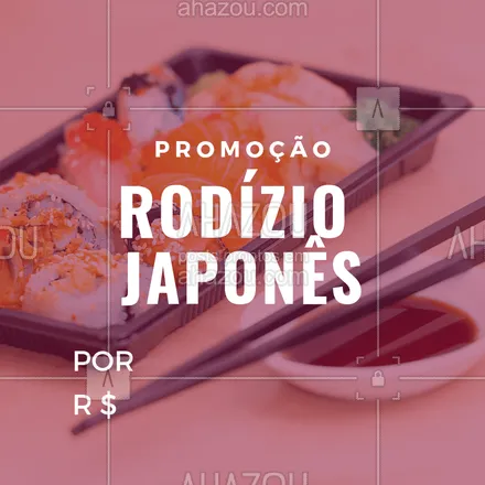 posts, legendas e frases de cozinha japonesa para whatsapp, instagram e facebook: Não perca essa promoção. Aproveite! #rodiziojapones #promocao #ahazouapp #japones #japa #gastronomia
