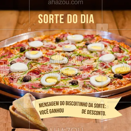 posts, legendas e frases de pizzaria para whatsapp, instagram e facebook: Parabéns, hoje é o seu dia de sorte! ? Gostou da promoção? Então corre pra cá.?
#ahazoutaste #food #biscoitodasorte #promocao