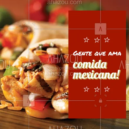 posts, legendas e frases de cozinha mexicana para whatsapp, instagram e facebook: Quem aí também ama comida mexicana levanta a mão ?‍♀‍?‍♂‍! Então aproveite e peça a sua agora mesmo! #comidamexicana #cozinhamexicana #ahazoutaste  #vivamexico #texmex #nachos