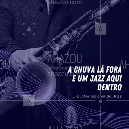 posts, legendas e frases de música & instrumentos para whatsapp, instagram e facebook: Que combinação perfeita para o Dia Internacional do Jazz! #AhazouEdu  #instrumentos #música #diainternacionaldojazz #jazz #notasmusicais #arte #frases