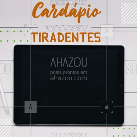 posts, legendas e frases de assuntos variados de gastronomia para whatsapp, instagram e facebook: Confira nossos pratos para deixar o seu feriado muito mais gostoso! ?
#feriado #tiradentes #cardapio #ahazou #sabor #food #foodlovers #delicias #tempero