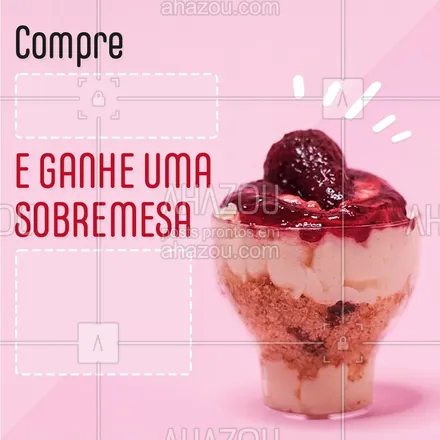posts, legendas e frases de assuntos variados de gastronomia para whatsapp, instagram e facebook: Dia feliz é dia com sobremesa grátis! Faça seu pedido e aproveite nosso presente para você! ? #ahazoutaste #gastronomy #instafood #foodie #gastronomia #foodlover #culinaria #compreeganhe #sobremesa #sobremesagrátis #brinde