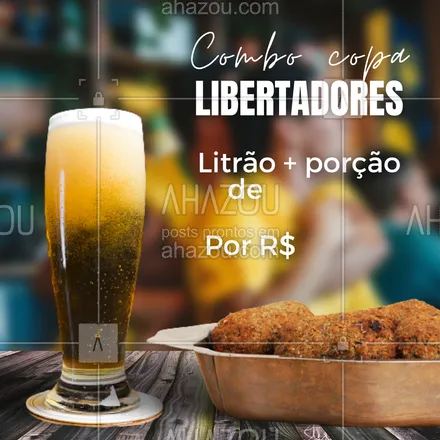 posts, legendas e frases de bares para whatsapp, instagram e facebook: Preparamos essa promoção especial para você chamar a galera para curtir os jogos da libertadores em nosso bar! #ahazoutaste #bar  #cocktails  #drinks #copalibertadores