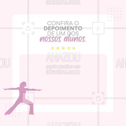 posts, legendas e frases de pilates para whatsapp, instagram e facebook: Somos o lugar certo para você cuidar do seu corpo e mente,  faça já um agendamento de uma aula gratuita. #Depoimento #AhazouSaude #Saúde #Pilates #Convite