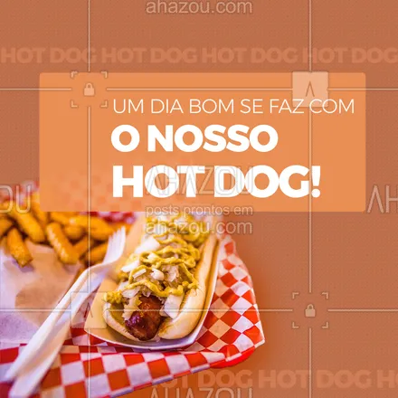 posts, legendas e frases de hot dog  para whatsapp, instagram e facebook: Te garantimos um dia incrível após provar o nosso hot dog! #ahazoutaste #cachorroquente  #food  #hotdog  #hotdoggourmet 