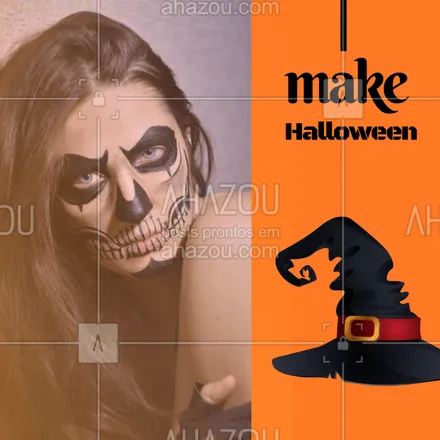 posts, legendas e frases de maquiagem para whatsapp, instagram e facebook: Que tal essa inspiração de maquiagem para festa de Halloween? Comente aqui o que irá fazer para a noite! #halloween #ahazou #maquiagem #festa #make 