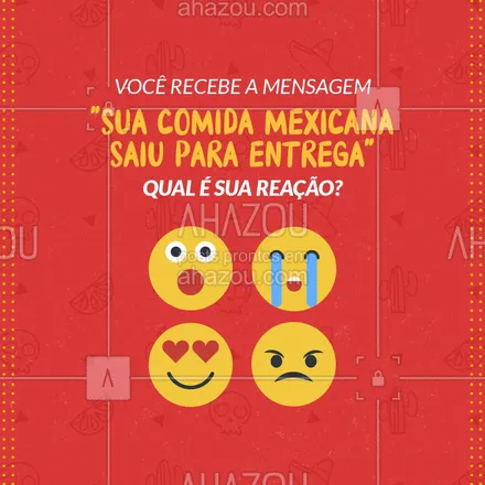posts, legendas e frases de cozinha mexicana para whatsapp, instagram e facebook: E aí, qual é a sua reação quando recebe essa mensagem? 😂😂😂
#texmex #comidamexicana #ahazoutaste #vivamexico  #cozinhamexicana 