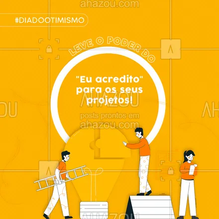 posts, legendas e frases de marketing digital para whatsapp, instagram e facebook: Seus projetos precisam do seu otimismo, escolha sempre pelo lado bom e flua! Feliz Dia do Otimismo! ??
#AhazouMktDigital #DiadoOtimismo  #socialmedia  #marketingdigital  #mktdigital  #marketing  #redessociais 