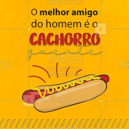 posts, legendas e frases de hot dog  para whatsapp, instagram e facebook: Um amigão desses?! ????? #CachorroQuente #HotDog #ahazoutaste  #hotdoglovers