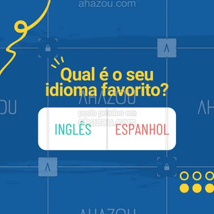 posts, legendas e frases de línguas estrangeiras para whatsapp, instagram e facebook:  Conta pra gente, qual é o seu idioma favorito? ???
#idiomas #auladeidioma #AhazouEdu #ingles #espanhol #enquete