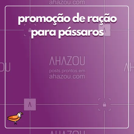 posts, legendas e frases de assuntos variados de Pets para whatsapp, instagram e facebook: Aproveite o desconto na ração de pássaro! ? #racao #ahazou #passaro #promocao #desconto 
