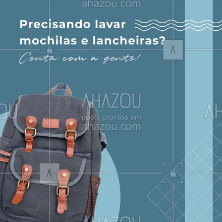 posts, legendas e frases de lavanderia para whatsapp, instagram e facebook:  Temos pacotes exclusivos para facilitar a vida de quem tem filhos em idade escolar, confira! ?
#lavanderia #mochila #AhazouServiços #Lancheiras #laundry