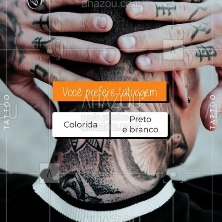 posts, legendas e frases de estúdios, tatuadores & body piercer para whatsapp, instagram e facebook: Qual seu time na hora de escolher a cor da tattoo? Me conta! #AhazouInk #enquete  #tattooepiercing  #tattoos  #tattootradicional  #tatuagem  #estudiodetattoo  #tatuagemfeminina  #tracofino  #tattoo  #tattoocolorida #tattoopretoebranco #interação #estilo