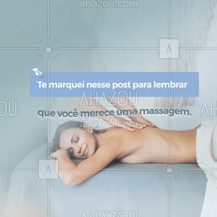 posts, legendas e frases de massoterapia para whatsapp, instagram e facebook: Marque aquela pessoa que está muito tensa com o estresse do dia a dia, para lembrar que ela merece tirar um tempinho só para ela em uma revigorante sessão de massagem. #massagem #massoterapeuta #massoterapia #AhazouSaude #quickmassage #relax #relaxar #energia #marquealguém