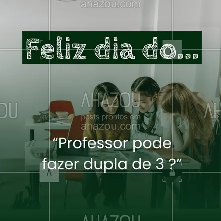 posts, legendas e frases de posts para todos para whatsapp, instagram e facebook: ✌️😂 Professor é especialista em formar duplas e tríades! Quem mais já ouviu essa frase, levanta a mão 🙋‍♀️🙋‍♂️
#ahazou #professor #professora #diadoprofessor #professores
