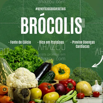 posts, legendas e frases de hortifruti para whatsapp, instagram e facebook: Além de ser um delicioso vegetal, o brócolis é dotado de nutrientes. Veja alguns benefícios:
1) FONTE DE CÁLCIO - Todos sabemos que o cálcio é importantíssimo para o nosso corpo. Mas o que muitos nao sabem é que o brócolis é uma ótima fonte de cálcio. 
2) RICO EM PROTEÍNAS - Para quem está em busca de um aliado à dieta  o brócolis pode ser seu principal meio de fornecimento de proteínas para o seu dia a dia.
3) PREVENÇÃO DE DOENÇAS CARDÍACAS - O vegetal possui em sua composição carotenoide luteína, folato e vitamina B6, eles ajudam a evitar o aparecimento de doenças cardíacas.
Gostou desses benefícios? Venha visitar nosso hortifruti e confira nossas cestas repletas de vegetais que vão lhe auxiliar a ter uma vida mais saudável. ??
 #ahazoutaste  #vidasaudavel #qualidade #hortifruti #alimentacaosaudavel