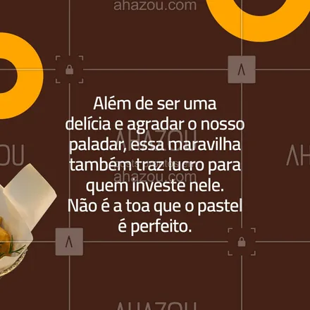posts, legendas e frases de pastelaria para whatsapp, instagram e facebook: Gostou desse post, então compartilha com os amigos e nos siga para mais. #amopastel #foodlovers #instafood #pastel #pastelaria #pastelrecheado #ahazoutaste #sabores #tradiçao #curiosidades #curiosidadessobrepastel