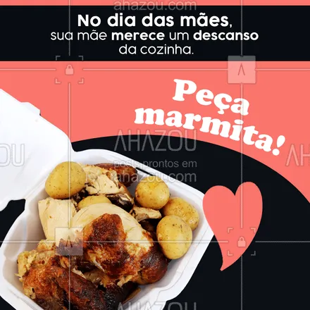 posts, legendas e frases de marmitas para whatsapp, instagram e facebook: Separamos um cardápio bem especial para o dia das mães, venha conferir! 😋🧆
#ahazoutaste #comidacaseira  #comidadeverdade  #marmitando  #marmitas  #marmitex 