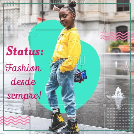 posts, legendas e frases de moda infantil para whatsapp, instagram e facebook: Aqui seu filho fica sempre na moda com os nossos modelos! Não perca tempo venha conferir! #AhazouFashion #estilosos #moda infantil #minifashionista #estilo