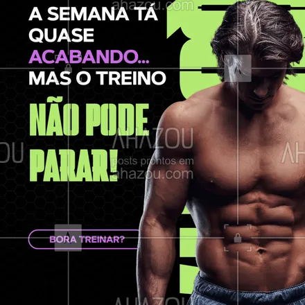 posts, legendas e frases de personal trainer para whatsapp, instagram e facebook: É dia de manter o foco, mesmo com o fim de semana à vista! 💪
Quem treina na quinta, vence o cansaço e a procrastinação. Você vem? #QuintaDoTreino #Persistência #FitnessLife #NuncaDesista #TreineComForça
