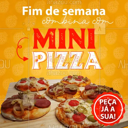 posts, legendas e frases de pizzaria, comidas variadas para whatsapp, instagram e facebook: As melhores mini pizzas direto para a sua casa, aproveite! ?? 
#MiniPizza #Pizza #PizzaDelivery #ahazoutaste  #pizzaria #pizzalife #pizzalovers