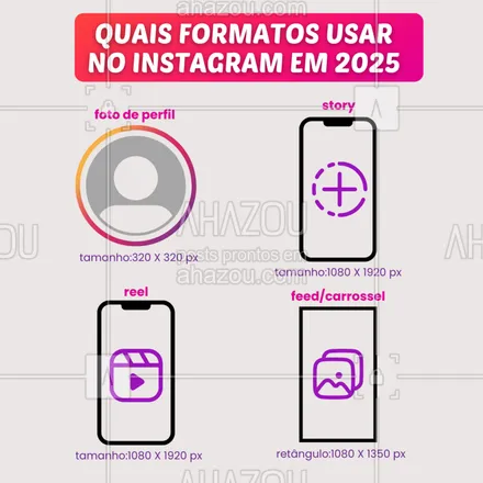 posts, legendas e frases de posts para todos para whatsapp, instagram e facebook: 📲 acerte nos formatos e destaque seu conteúdo no Instagram em 2025!
Com tantas atualizações na plataforma, escolher o tamanho certo para seus posts é essencial. Vamos te ajudar a não errar:
👉 foto de perfil: 320 x 320 px - pequeno, mas super importante!
👉 story: 1080 x 1920 px - a melhor forma de estar sempre presente!
👉 reel: 1080 x 1920 px - vídeos que chamam a atenção e prendem o público!
👉 feed/carrossel: retangular: 1080 x 1350 px - ideal para mais visibilidade na timeline!
📌 Salve este post para nunca mais errar nos formatos e deixe seu Instagram ainda mais profissional! 💜
🚀 para mais dicas como essa, me siga e facilite sua rotina de posts!
#crescernoinstagram #marketingdigitalinteligente #dicasdeinstagram #novidadesnoinstagram #dicasdigitais #instagram2025