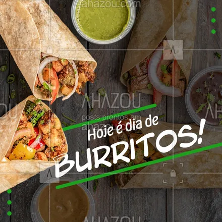 posts, legendas e frases de cozinha mexicana para whatsapp, instagram e facebook: Nada como apimentar o seu dia pedindo nossos deliciosos burritos.
Entre em contato agora mesmo.
#ahazoutaste #cozinhamexicana  #vivamexico  #texmex  #comidamexicana #tacos