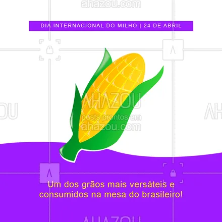 posts, legendas e frases de nutrição para whatsapp, instagram e facebook:  E você consome muito milho??
#AhazouSaude #diadomilho #milho #24demaio #beneficios #comemorativo