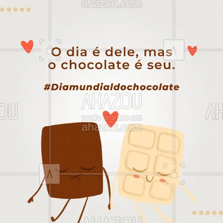 posts, legendas e frases de gelados & açaiteria para whatsapp, instagram e facebook: Comer chocolate é sempre um presente. E no Dia mundial do chocolate, esse presente é seu. Porque você merece! #ahazoutaste #diamundialdochocolate #chocolate #sorvetes