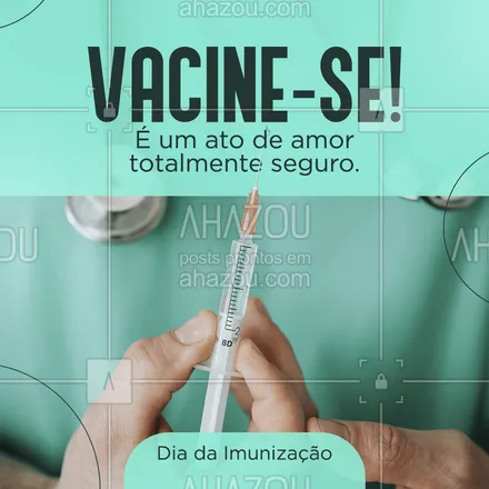 posts, legendas e frases de assuntos variados de Saúde e Bem-Estar para whatsapp, instagram e facebook: Se vacinar é um ator de amor à sua vida e à vida de outras pessoas. Proteja-se! Se imunize e ajude a conscientizar outras pessoas sobre a vacinação. 💙 #diadaimunização #imunização #vacinasalvavidas #vacinassalvamvidas #vacina #AhazouSaude