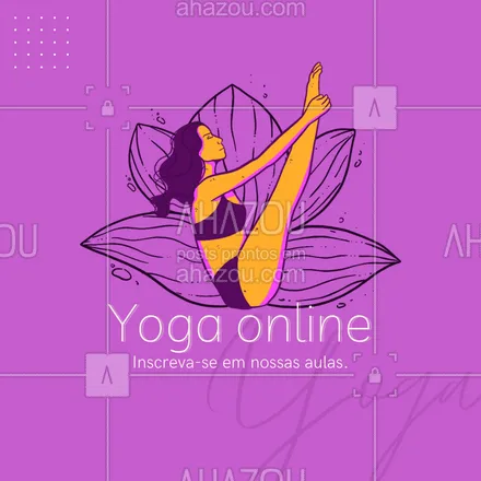 posts, legendas e frases de yoga para whatsapp, instagram e facebook: Tenha a praticidade de praticar Yoga de onde você estiver.
Nossas aulas online estão com inscrições abertas.
Aproveite.
#AhazouSaude #yogaonline #pratica  #yogainspiration  #yogalife  #meditation 