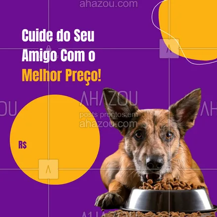 posts, legendas e frases de petshop para whatsapp, instagram e facebook: 🐕💖 Comida boa e saudável para o seu peludo agora com preço imperdível! Aproveite essa chance de oferecer uma ração balanceada que ele vai adorar. Não perca! #PromoçãoPet #PromoçãoDeRação #AhazouPet #petshop #ração #promoção #promoçãopetshop