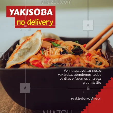 posts, legendas e frases de cozinha japonesa para whatsapp, instagram e facebook: A culinária japonesa já é um sucesso a muito tempo no brasil, com diversos pratos deliciosos que tanto amamos e, com certeza, um deles é o yakisoba, e o melhor é que você pode pedir por delivery! Você não vai ficar de fora dessa, não é mesmo? Então ligue e peça já o seu! ???

#YAKISOBA #COMIDAJAPONESA #DELIVERY #JAPA #AHAZOUTASTE